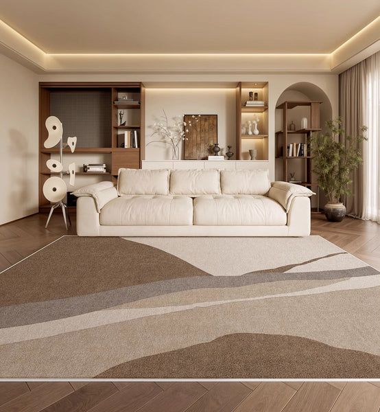 Elegant Modern Area Rugs under Sofa, Dining Room Floor Rugs, Abstract Contemporary Rugs for Bedroom, Mid Century Area Rugs for Living Room-Paintingforhome