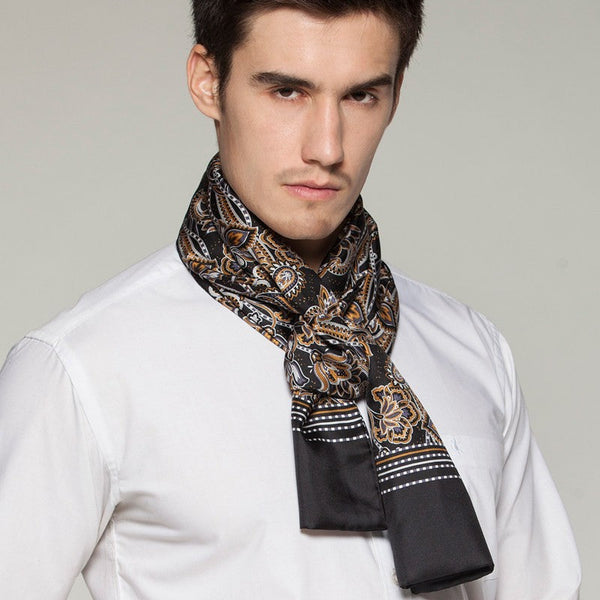 Long Men Silk Scarf, High Quality Silk Necktie, Business Silk Scarf Men, Silk Scarf For Suit, British Style Long Scarf, Luxury Silk Neck Scarf, Mens Spring Autumn Scarf, Formal Wear Silk Scarf