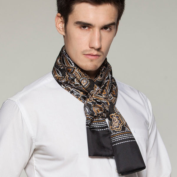 Long Men Silk Scarf, High Quality Silk Necktie, Business Silk Scarf Men, Silk Scarf For Suit, British Style Long Scarf, Luxury Silk Neck Scarf, Mens Spring Autumn Scarf, Formal Wear Silk Scarf-Paintingforhome
