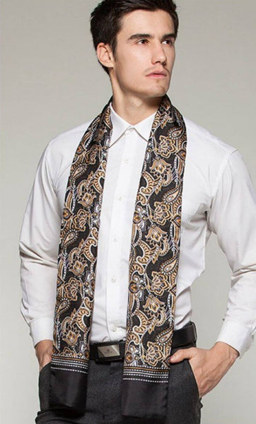Long Men Silk Scarf, High Quality Silk Necktie, Business Silk Scarf Men, Silk Scarf For Suit, British Style Long Scarf, Luxury Silk Neck Scarf, Mens Spring Autumn Scarf, Formal Wear Silk Scarf-Paintingforhome