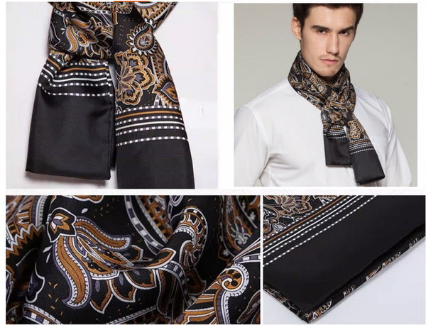 Long Men Silk Scarf, High Quality Silk Necktie, Business Silk Scarf Men, Silk Scarf For Suit, British Style Long Scarf, Luxury Silk Neck Scarf, Mens Spring Autumn Scarf, Formal Wear Silk Scarf-Paintingforhome