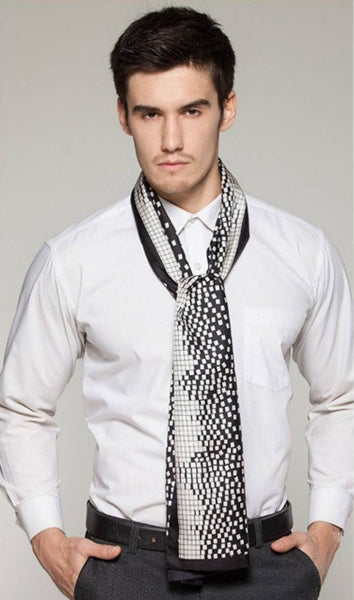 High Quality Silk Necktie, Business Silk Scarf Men, Long Men Silk Scarf, Silk Scarf For Suit, British Style Long Scarf, Luxury Silk Neck Scarf, Mens Spring Autumn Scarf, Formal Wear Silk Scarf-Paintingforhome