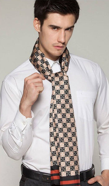 Business Silk Scarf Men, Long Silk Scarf for Men, Silk Scarf For Suit, High Quality Silk Necktie, British Style Long Scarf, Luxury Silk Neck Scarf, Mens Spring Autumn Scarf, Formal Wear Silk Scarf