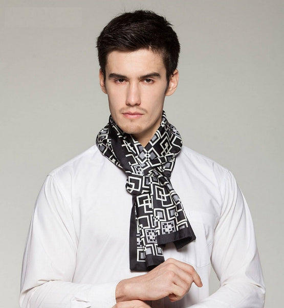 Silk Scarf For Suit, High Quality Silk Necktie, British Style Long Scarf, Business Silk Scarf Men, Long Silk Scarf for Men, Luxury Silk Neck Scarf, Mens Spring Autumn Scarf, Formal Wear Silk Scarf-Paintingforhome