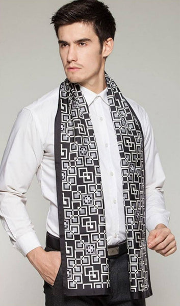 Silk Scarf For Suit, High Quality Silk Necktie, British Style Long Scarf, Business Silk Scarf Men, Long Silk Scarf for Men, Luxury Silk Neck Scarf, Mens Spring Autumn Scarf, Formal Wear Silk Scarf-Paintingforhome