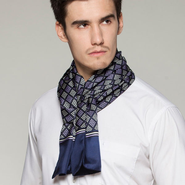 Mens Thin Silk Scarf, Business Silk Scarf Men, Silk Scarf For Suit, British Style Long Scarf, Luxury Silk Neck Scarf, Mens Spring Autumn Scarf, Formal Wear Silk Scarf-Paintingforhome