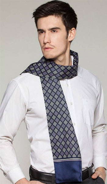 Mens Thin Silk Scarf, Business Silk Scarf Men, Silk Scarf For Suit, British Style Long Scarf, Luxury Silk Neck Scarf, Mens Spring Autumn Scarf, Formal Wear Silk Scarf