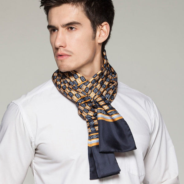 Formal Wear Silk Scarf, Mens Thin Silk Scarf, Mens Spring Autumn Scarf, Business Silk Scarf Men, Silk Scarf For Suit, British Style Long Scarf, Luxury Silk Neck Scarf