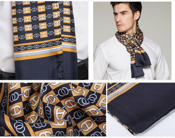 Formal Wear Silk Scarf, Mens Thin Silk Scarf, Mens Spring Autumn Scarf, Business Silk Scarf Men, Silk Scarf For Suit, British Style Long Scarf, Luxury Silk Neck Scarf