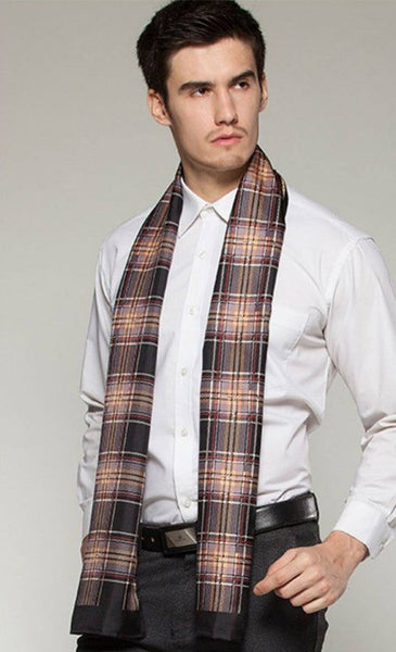 British Style Long Scarf, Luxury Silk Neck Scarf, Formal Wear Silk Scarf, Mens Thin Silk Scarf, Mens Spring Autumn Scarf, Business Silk Scarf Men, Silk Scarf For Suit