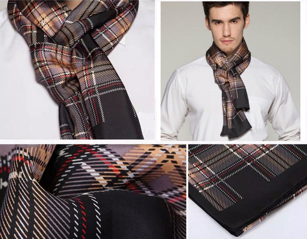 British Style Long Scarf, Luxury Silk Neck Scarf, Formal Wear Silk Scarf, Mens Thin Silk Scarf, Mens Spring Autumn Scarf, Business Silk Scarf Men, Silk Scarf For Suit