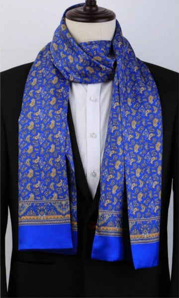 Luxury Silk Neck Scarf, Formal Wear Silk Scarf, British Style Long Scarf, Mens Thin Silk Scarf, Mens Spring Autumn Scarf, Business Silk Scarf Men, Silk Scarf For Suit-Paintingforhome