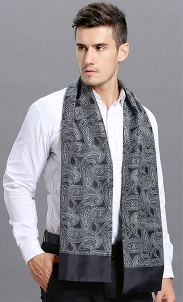 Formal Wear Silk Scarf, Silk Ascot For Men, Lightweight Silk Scarf Men, Silk Neckerchief For Business, Mens Dress Silk Scarf, Elegant Silk Scarf Mens, Skinny Silk Scarf Men