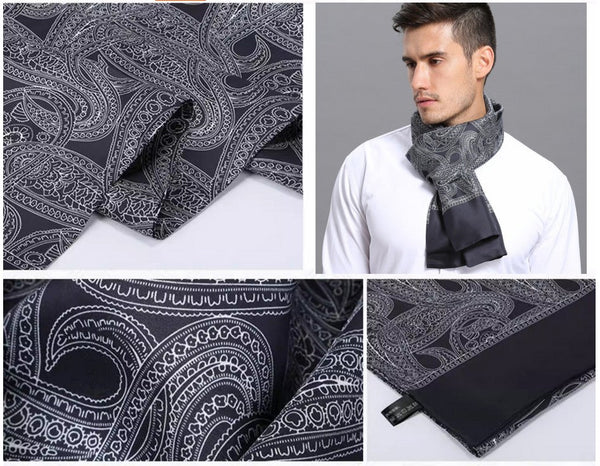 Formal Wear Silk Scarf, Silk Ascot For Men, Lightweight Silk Scarf Men, Silk Neckerchief For Business, Mens Dress Silk Scarf, Elegant Silk Scarf Mens, Skinny Silk Scarf Men