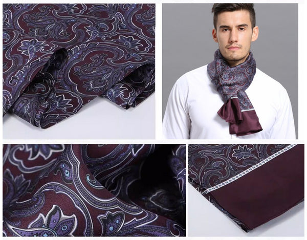 Lightweight Silk Scarf Men, Silk Neckerchief For Business, Formal Wear Silk Scarf, Silk Ascot For Men, Mens Dress Silk Scarf, Elegant Silk Scarf Mens, Skinny Silk Scarf Men-Paintingforhome