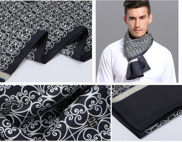 Elegant Silk Scarf Mens, Skinny Silk Scarf Men, Lightweight Silk Scarf Men, Silk Neckerchief For Business, Formal Wear Silk Scarf, Silk Ascot For Men, Mens Dress Silk Scarf-Paintingforhome