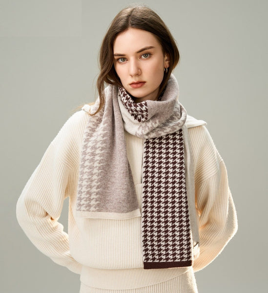 Winter Scarf, Soft Cashmere Scarf for Women, Casual Scarf for Women, Cold Weather Scarf, Fashion Designer Scarf, Modern Wool Scarf for Women-Paintingforhome