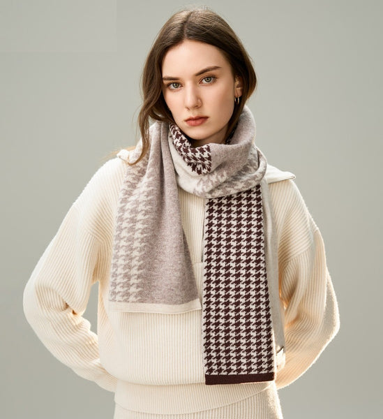 Winter Scarf, Soft Cashmere Scarf for Women, Casual Scarf for Women, Cold Weather Scarf, Fashion Designer Scarf, Modern Wool Scarf for Women-Paintingforhome