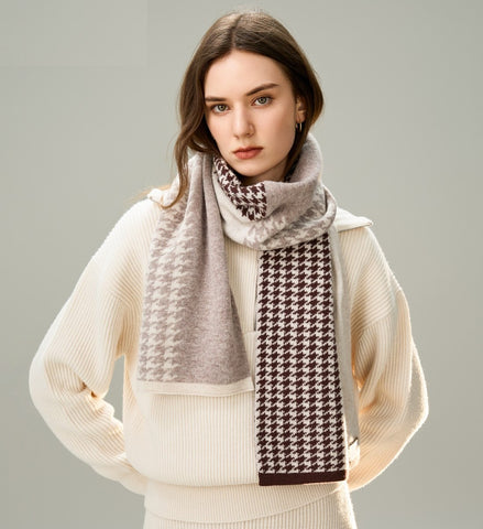 Winter Scarf, Soft Cashmere Scarf for Women, Casual Scarf for Women, Cold Weather Scarf, Fashion Designer Scarf, Modern Wool Scarf for Women-Paintingforhome