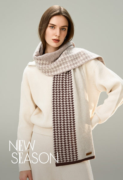 Winter Scarf, Soft Cashmere Scarf for Women, Casual Scarf for Women, Cold Weather Scarf, Fashion Designer Scarf, Modern Wool Scarf for Women-Paintingforhome