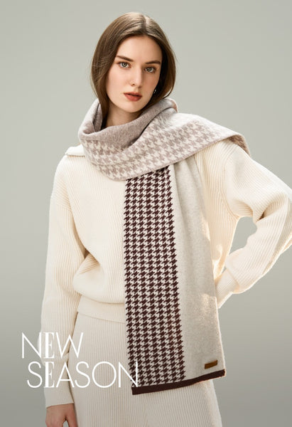 Winter Scarf, Soft Cashmere Scarf for Women, Casual Scarf for Women, Cold Weather Scarf, Fashion Designer Scarf, Modern Wool Scarf for Women-Paintingforhome