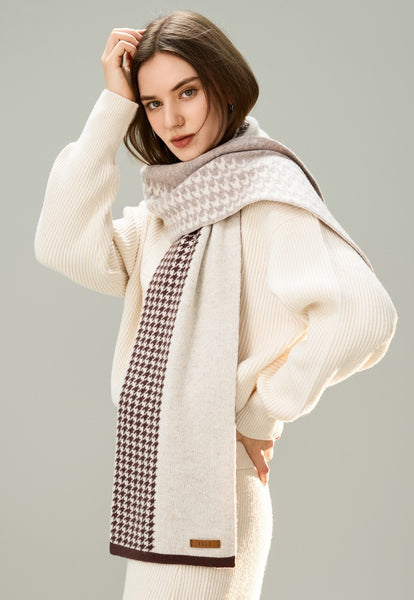 Winter Scarf, Soft Cashmere Scarf for Women, Casual Scarf for Women, Cold Weather Scarf, Fashion Designer Scarf, Modern Wool Scarf for Women-Paintingforhome