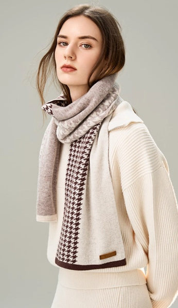 Winter Scarf, Soft Cashmere Scarf for Women, Casual Scarf for Women, Cold Weather Scarf, Fashion Designer Scarf, Modern Wool Scarf for Women-Paintingforhome