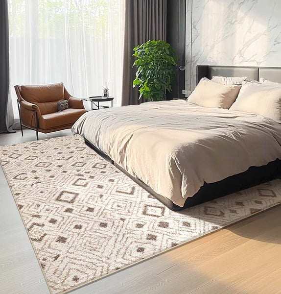 Contemporary Area Rugs for Bedroom, Geometric Modern Rugs for Dining Room, Dining Room Floor Carpets, Mid Century Modern Living Room Rugs-Paintingforhome