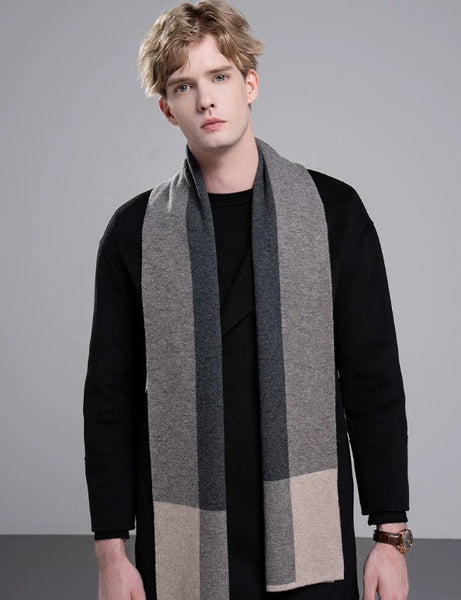 Men's Winter Scarf, Formal Men Scarf Styles, Thick Wool Scarf for Men, Modern Casual Scarf Men, Men's Wool Scarf Winter, Business Wool Scarf for Gentleman
