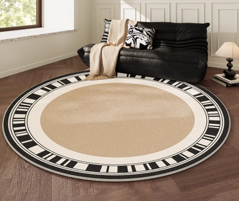 Modern Rug Ideas for Living Room, Contemporary Round Rugs, Bedroom Modern Round Rugs, Circular Modern Rugs under Dining Room Table-Paintingforhome