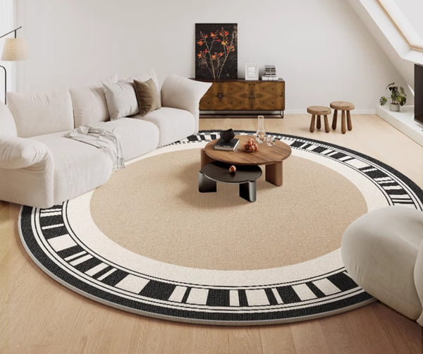 Modern Rug Ideas for Living Room, Contemporary Round Rugs, Bedroom Modern Round Rugs, Circular Modern Rugs under Dining Room Table-Paintingforhome