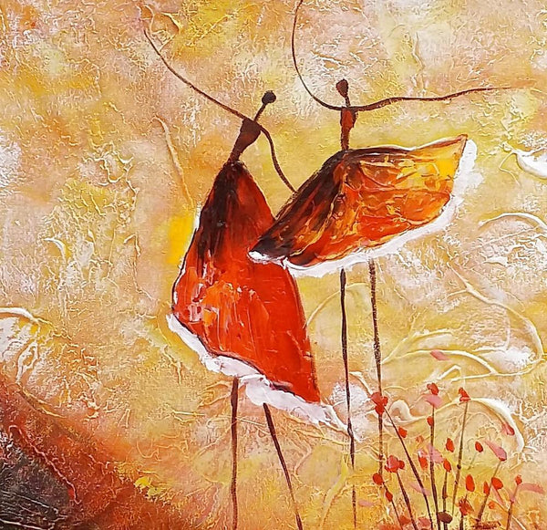 Modern Acrylic Painting, Ballet Dancer Painting, Bedroom Canvas Painting, Original Painting, Abtract Painting for Sale-LargePaintingArt.com