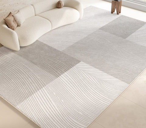 Abstract Modern Rugs for Living Room, Modern Rugs under Dining Room Table, Contemporary Modern Rugs Next to Bed, Simple Grey Geometric Carpets for Sale-Paintingforhome