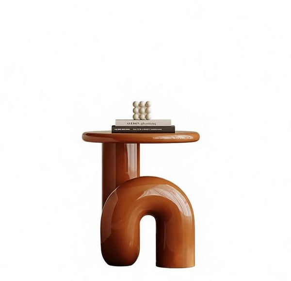 Contemporary Round Side Table, Minimalist Modern Occasional Table, Unique Small End Table, Portable Casual Side Table, Low Profile Sofa Table, Creative Coffee Table, Lightweight Indoor Outdoor Table, Contemporary Side Table-Paintingforhome