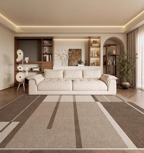 Dining Room Modern Rugs, Extra Large Geometric Modern Rugs in Bedroom, Unique Large Contemporary Floor Carpets for Living Room-Paintingforhome