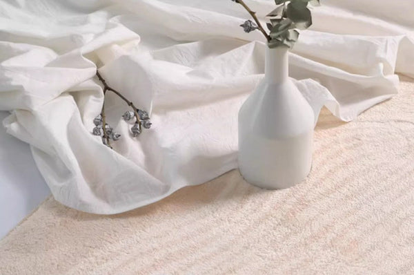 Cream Color Modern Living Room Rugs, Dining Room Modern Rugs, Thick Soft Floor Carpets for Living Room, Soft Contemporary Rugs for Bedroom-Paintingforhome