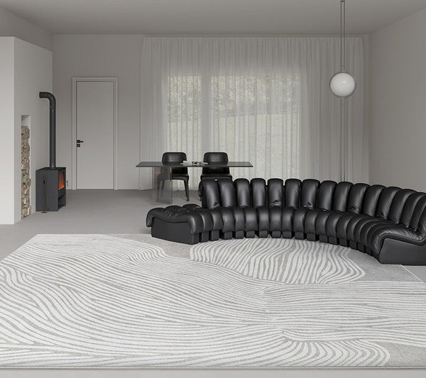 Modern Living Room Rugs, Grey Thick Soft Modern Rugs for Living Room, Dining Room Modern Rugs, Contemporary Rugs for Bedroom-Paintingforhome