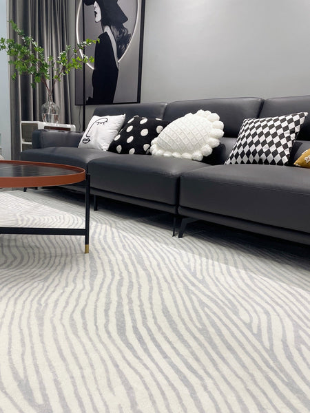 Modern Living Room Rugs, Grey Thick Soft Modern Rugs for Living Room, Dining Room Modern Rugs, Contemporary Rugs for Bedroom-Paintingforhome