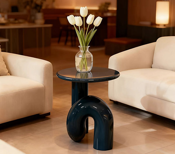 Contemporary Round Side Table, Low Profile Sofa Table, Unique Small End Table, Minimalist Modern Occasional Table, Portable Casual Side Table, Creative Coffee Table, Lightweight Indoor Outdoor Table, Contemporary Side Table-Paintingforhome