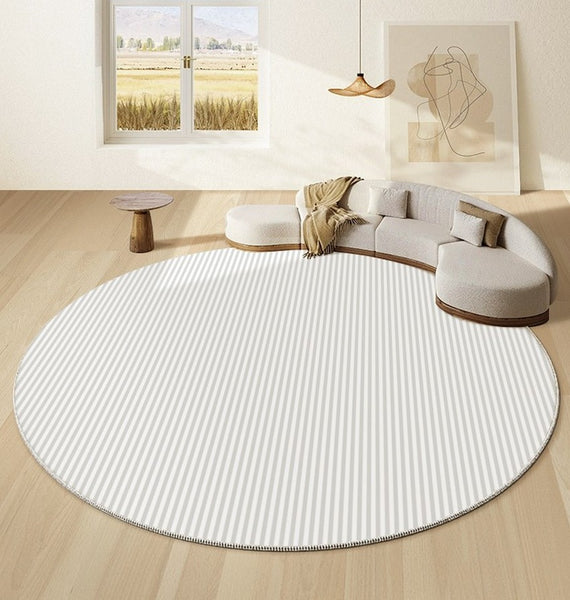 Contemporary Modern Rug under Coffee Table, Bedroom Abstract Modern Area Rugs, Geometric Round Rugs for Dining Room, Circular Modern Rugs under Chairs-Paintingforhome