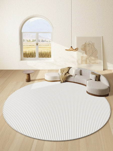 Contemporary Modern Rug under Coffee Table, Bedroom Abstract Modern Area Rugs, Geometric Round Rugs for Dining Room, Circular Modern Rugs under Chairs-Paintingforhome