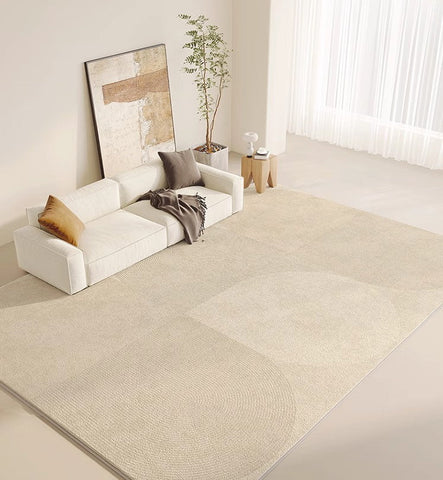 Modern Rug Ideas for Bedroom, Contemporary Modern Rug Placement Ideas for Living Room, Cream Color Geometric Rugs for Dining Room-Paintingforhome