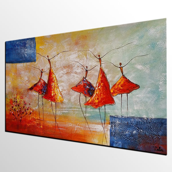 Wall Art Painting, Ballet Dancer Painting, Acrylic Painting for Sale, Simple Abstract Painting, Bedroom Canvas Painting-LargePaintingArt.com