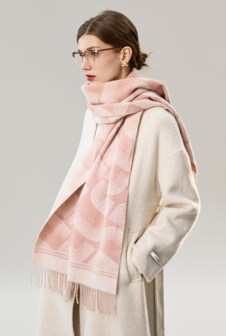 Holiday Women Scarf, Cold Weather Scarf, Fashion Designer Scarf, Modern Wool Scarf, Warm Winter Scarf, Soft Cashmere Scarf for Women, Elegant Scarf-Paintingforhome