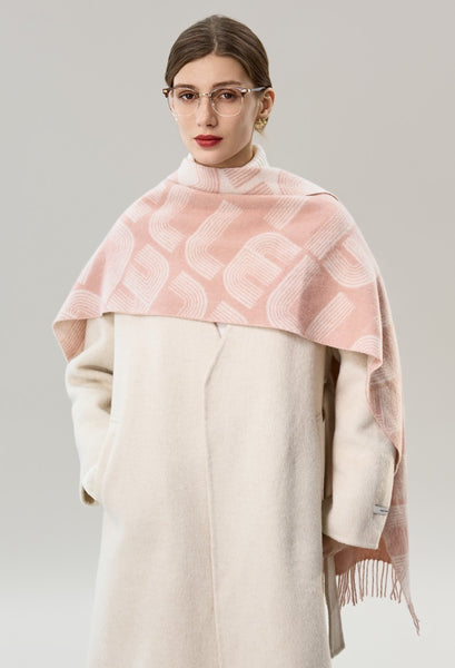 Holiday Women Scarf, Cold Weather Scarf, Fashion Designer Scarf, Modern Wool Scarf, Warm Winter Scarf, Soft Cashmere Scarf for Women, Elegant Scarf-Paintingforhome