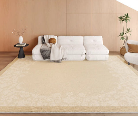 Simple Modern Rugs for Living Room, Bedroom Modern Rugs, Cream Color Rugs under Coffee Table, Contemporary Modern Rugs for Dining Room-Paintingforhome