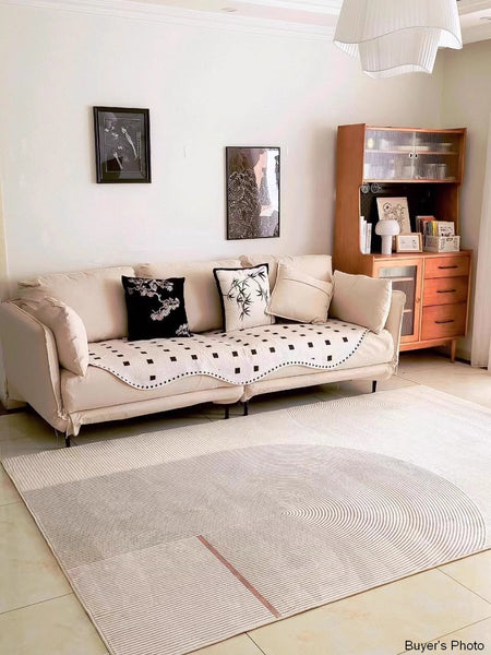 Contemporary Abstract Rugs under Dining Room Table, Large Modern Rugs for Living Room, Mid Century Modern Rugs for Bedroom-Paintingforhome