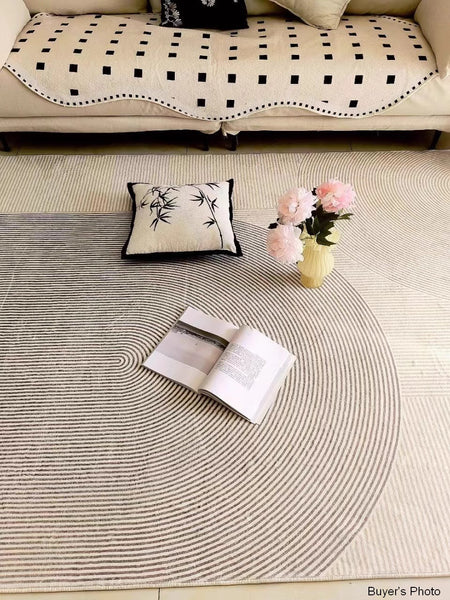 Contemporary Abstract Rugs under Dining Room Table, Large Modern Rugs for Living Room, Mid Century Modern Rugs for Bedroom-Paintingforhome