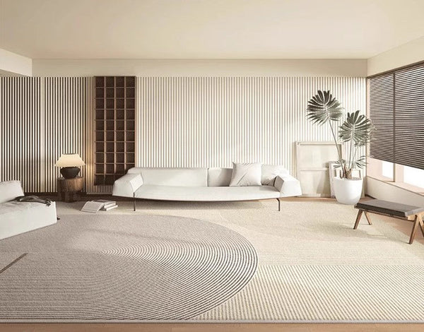Contemporary Abstract Rugs under Dining Room Table, Large Modern Rugs for Living Room, Mid Century Modern Rugs for Bedroom-Paintingforhome