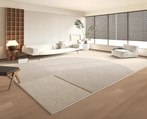 Contemporary Abstract Rugs under Dining Room Table, Large Modern Rugs for Living Room, Mid Century Modern Rugs for Bedroom-Paintingforhome